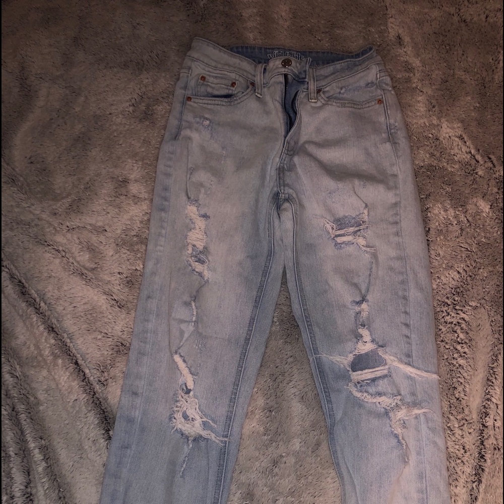 distressed mom jeans